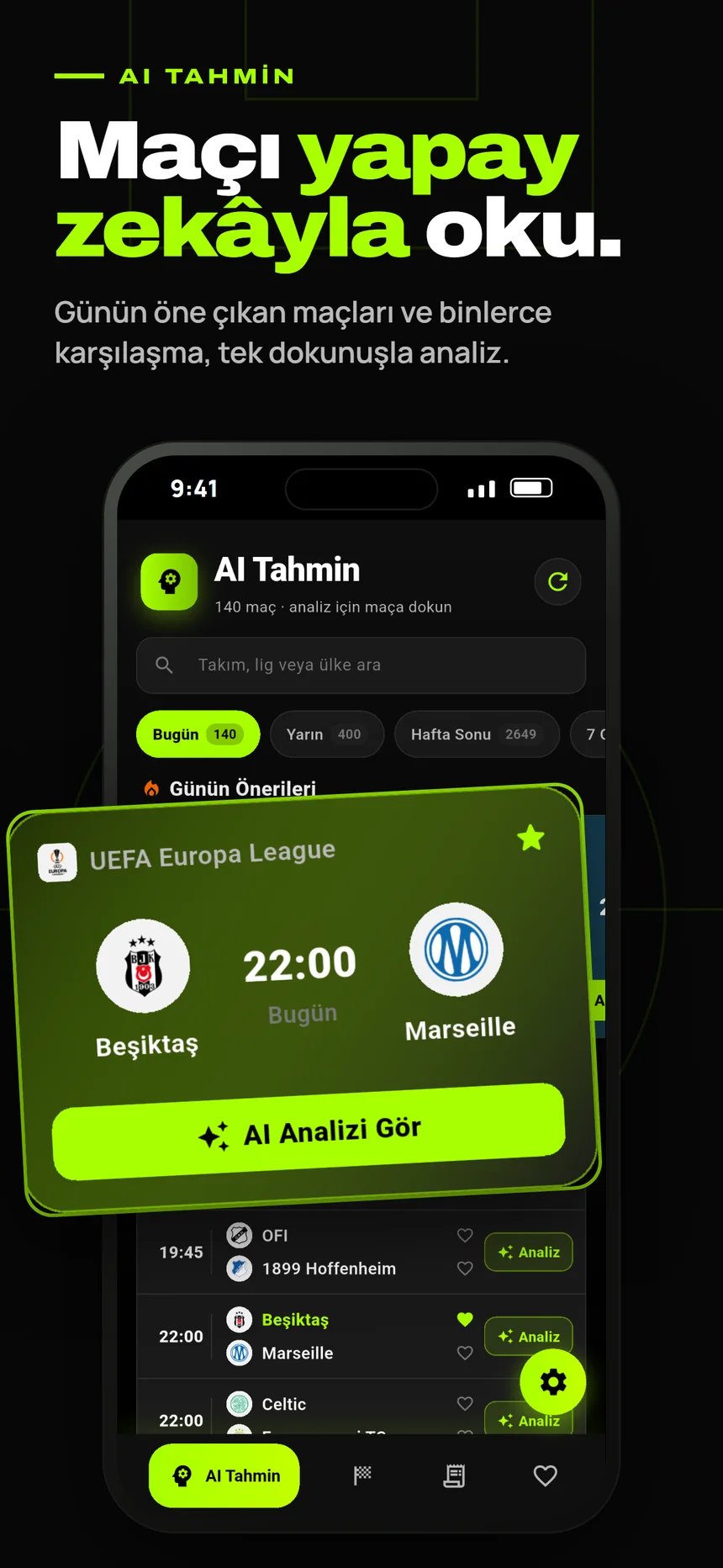 AI Tahmin: maçı yapay zekâyla oku