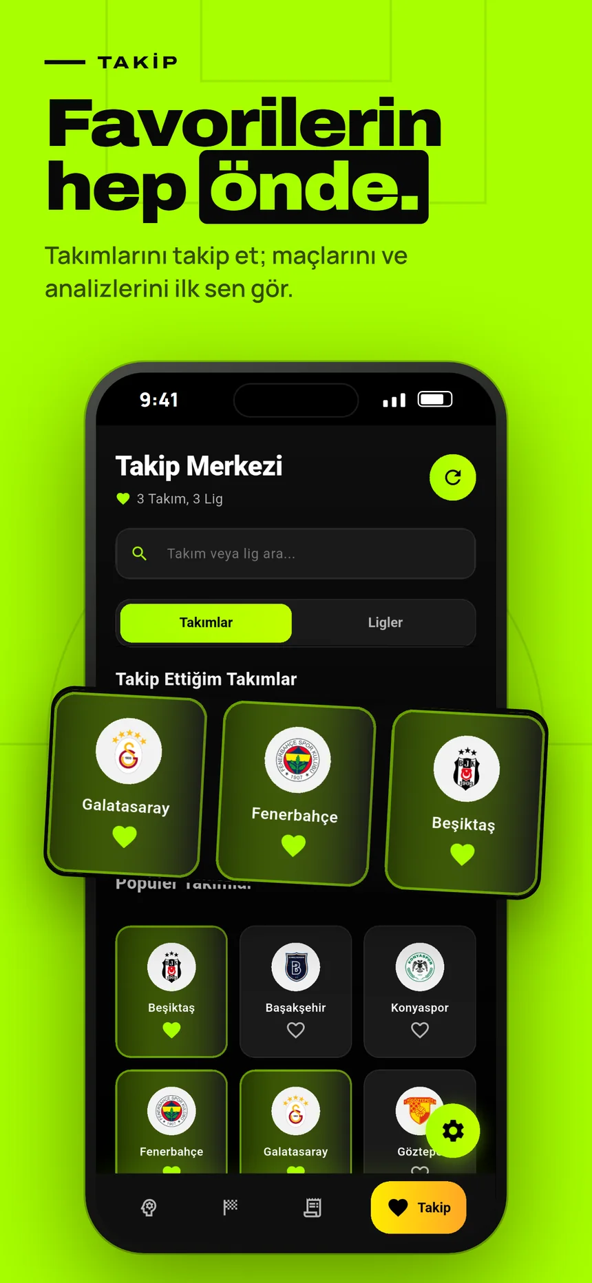 Takip: favorilerin hep önde